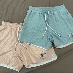 Stylish Mesh Shorts Set with Logo